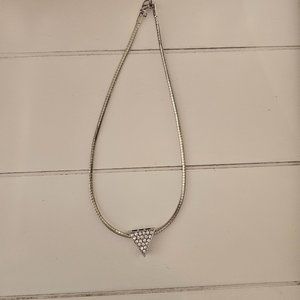 Silver necklace with triangle